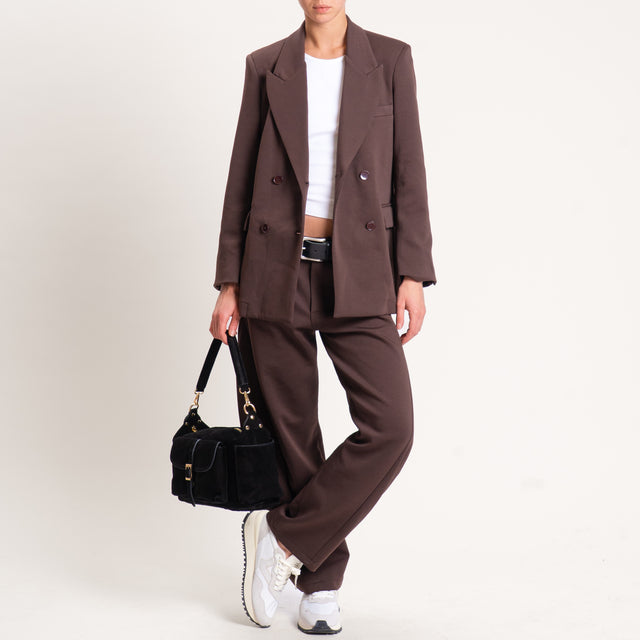 Tensione in-Pantalone baloon punto milano - moro