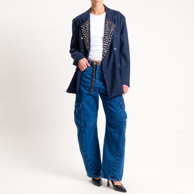 Tensione in-Jeans barrel cargo - denim blu