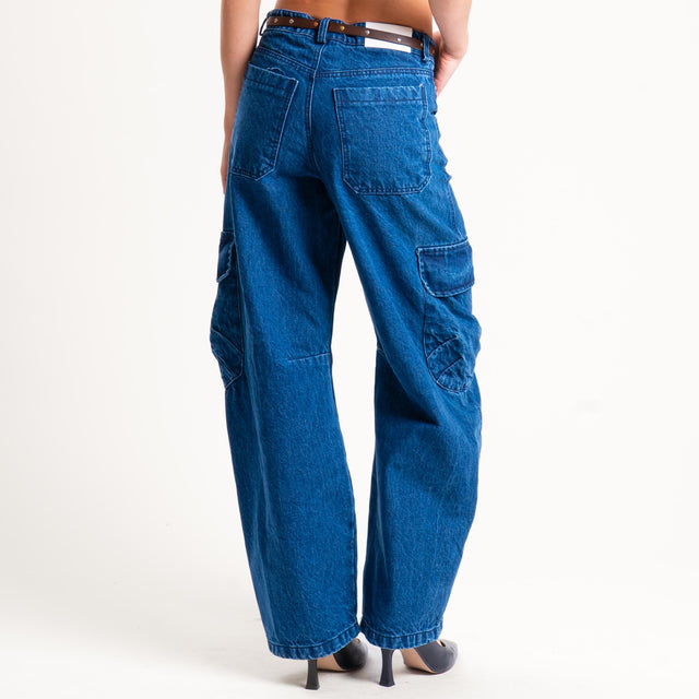 Tensione in-Jeans barrel cargo - denim blu