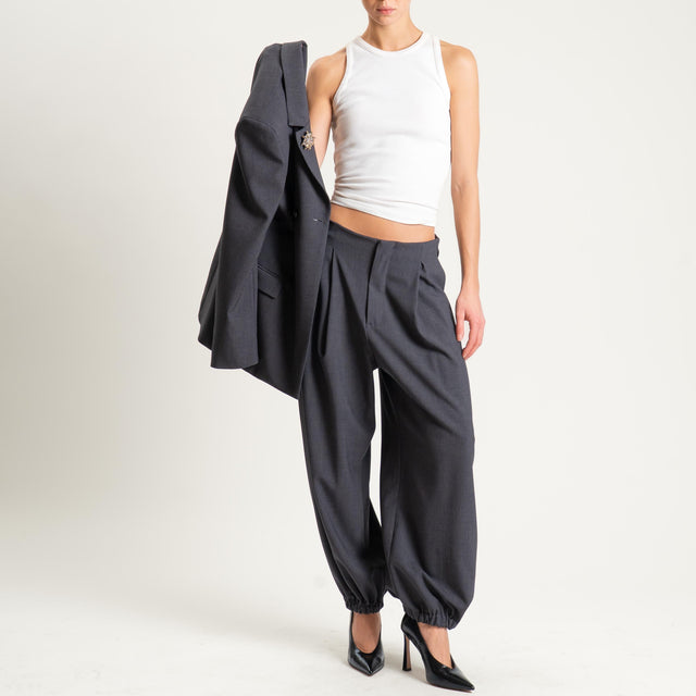 Tensione in- Pantalone baloon con pinces - antracite