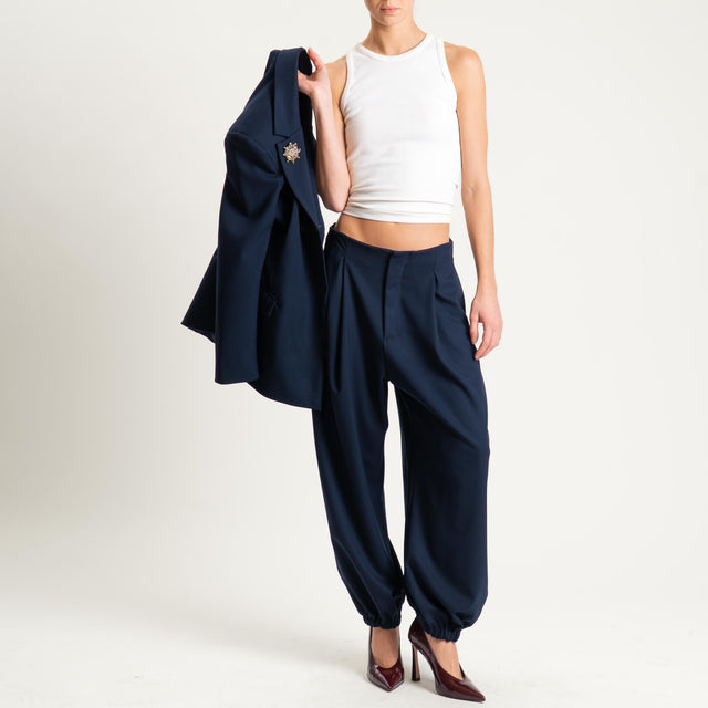 Tensione in- Pantalone baloon con pinces - blu