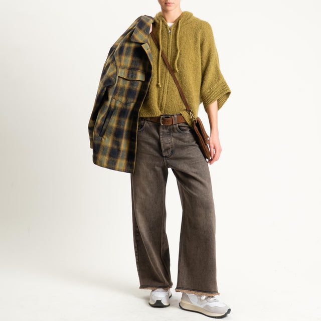 Tensione in-Jeans sfrangiato stone washed - moro