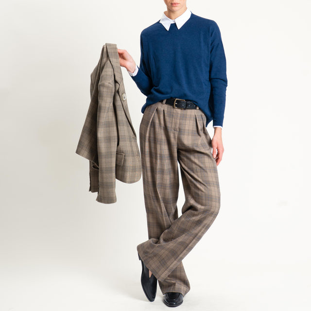 Tensione in- Pantalone principe di galles con pinc - beige/nero/avio