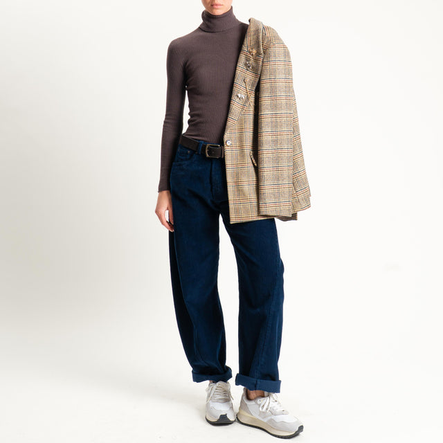 Tensione in-Pantalone barrel in velluto 500 righe - blu