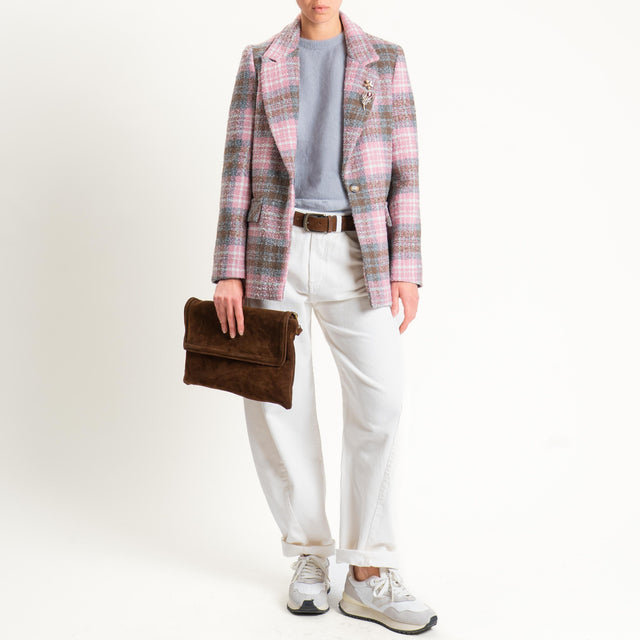 Tensione in-Pantalone barrel in velluto 500 righe - latte