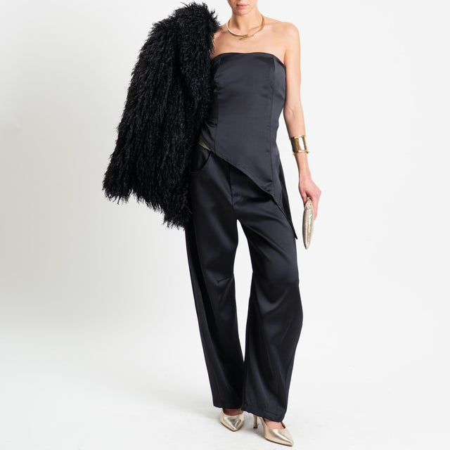 Tensione in-Pantalone barrel in satin - nero