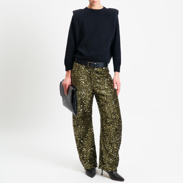 Tensione in-Pantalone barrel con paillettes - militare