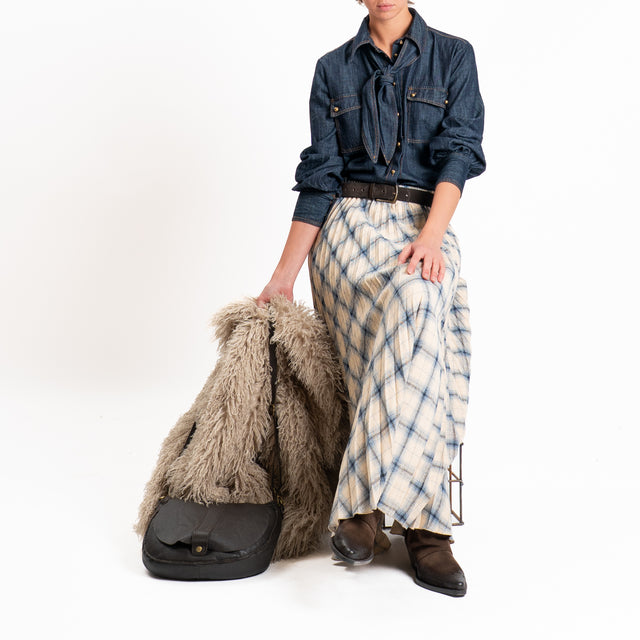 Tensione in-Camicia jeans con cravatta - denim scuro