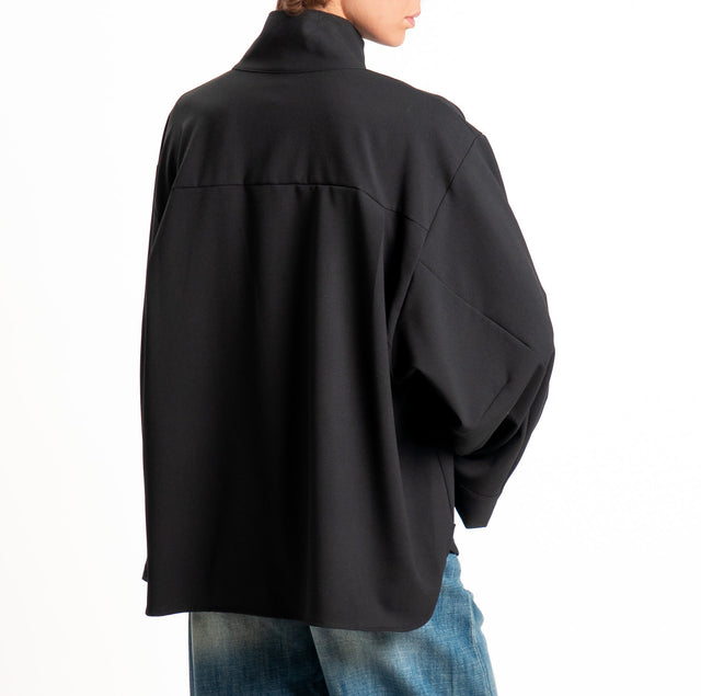 Tensione in-Camicia over tessuto elasticizzato - nero