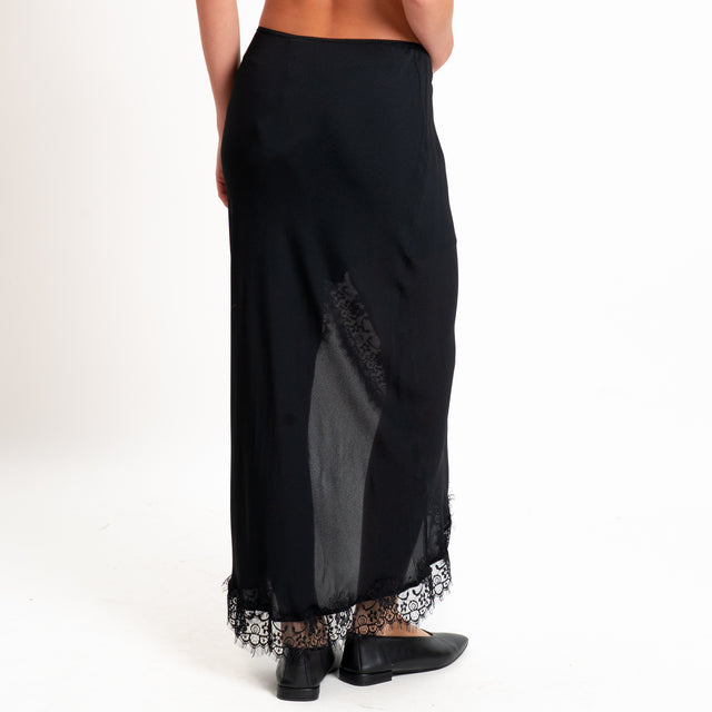 Tensione in-Gonna spacco laterale con pizzo - nero