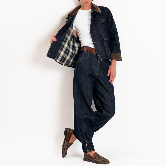 Tensione in-Giacca jeans tasche davanti - denim scuro