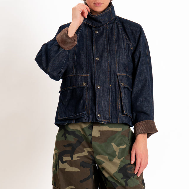 Tensione in-Giacca jeans tasche davanti - denim scuro