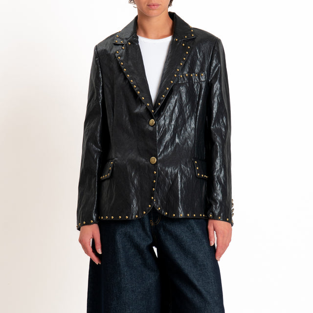 Tensione in-Giacca similpelle con borchie - nero