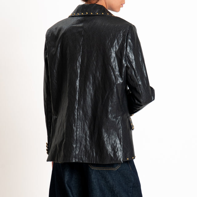Tensione in-Giacca similpelle con borchie - nero