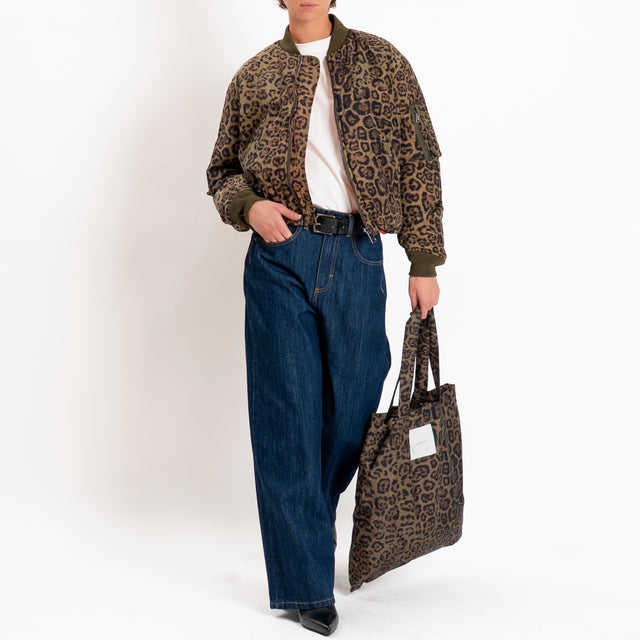 Tensione in-Bomber fantasia animalier - militare/nero