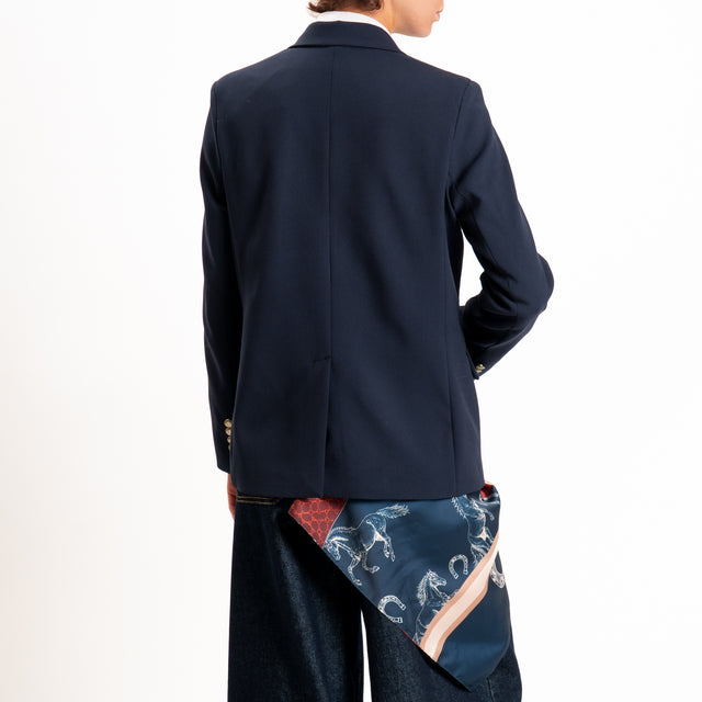 Tensione in-Giacca doppiopetto con foulard - blu
