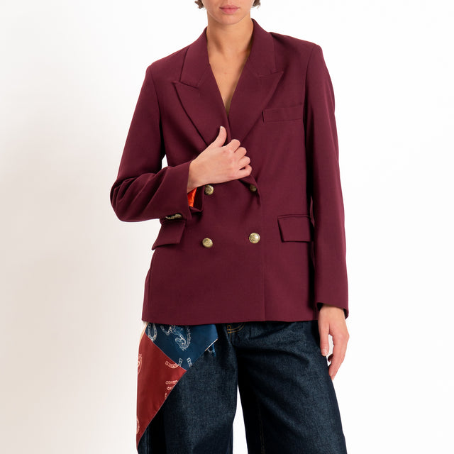 Tensione in-Giacca doppiopetto con foulard - Bordeaux