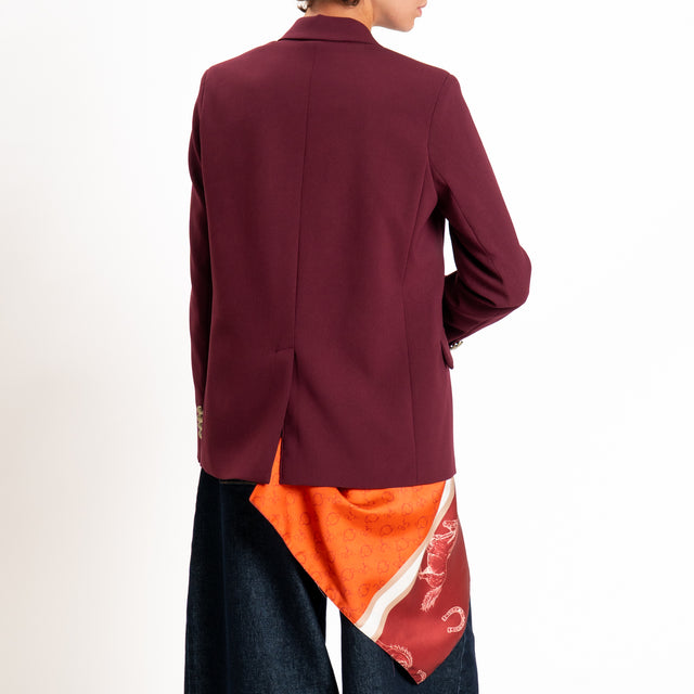 Tensione in-Giacca doppiopetto con foulard - Bordeaux