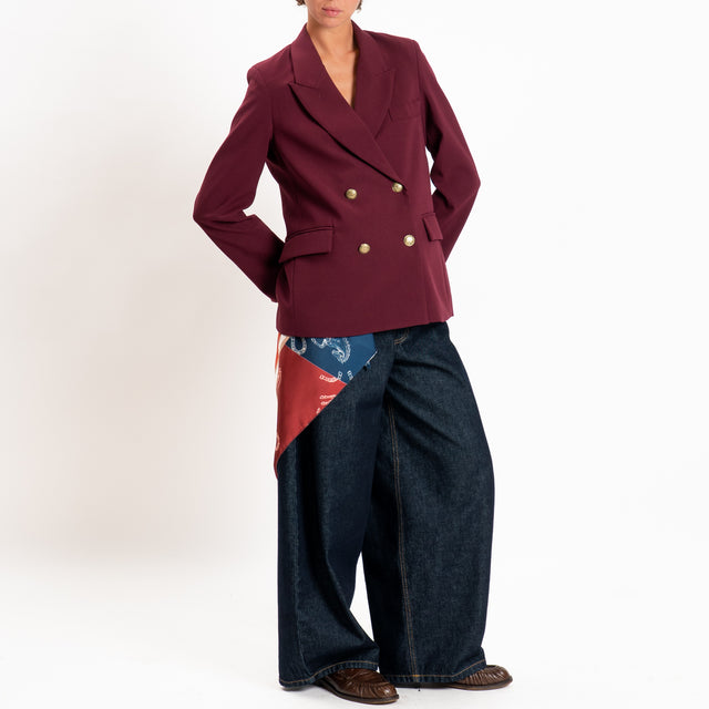 Tensione in-Giacca doppiopetto con foulard - Bordeaux