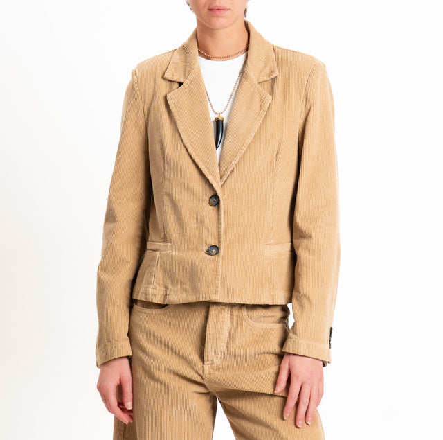 Tensione in-Giacca velluto crop - cammello
