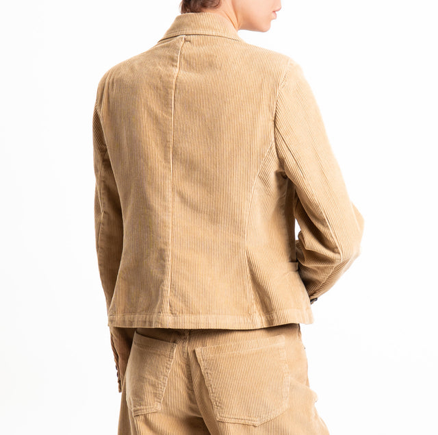 Tensione in-Giacca velluto crop - cammello