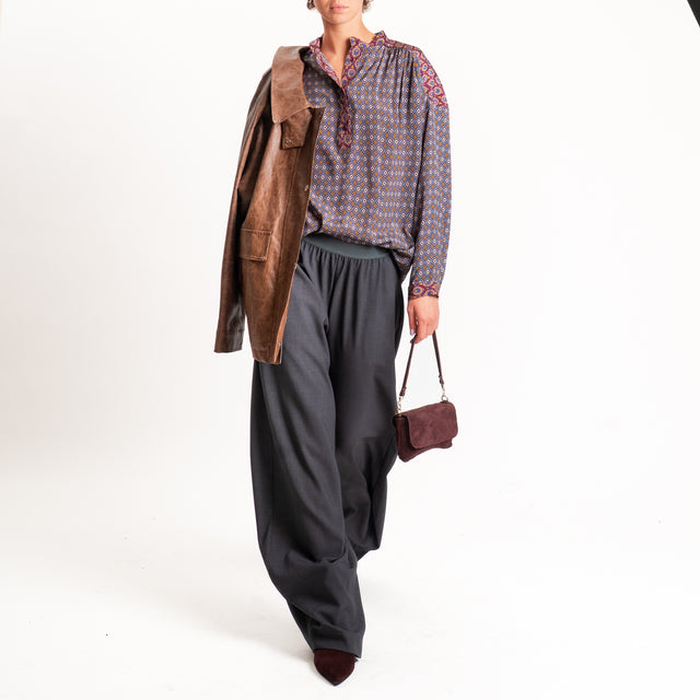 Tensione in-Pantalone wide leg elastico in vita - antracite