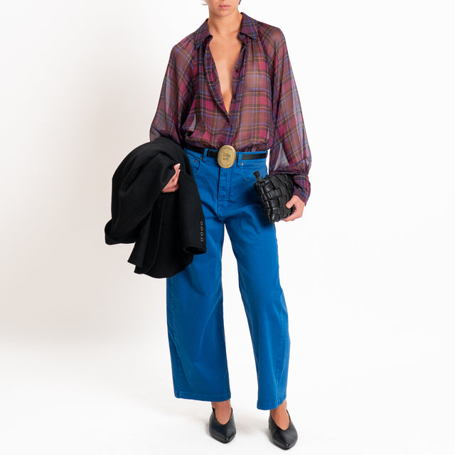 Tensione in-Pantalone cropped con cintura - royal