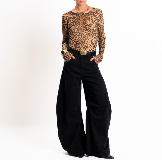 Tensione in-Pantalone LOUVRE barrel con cintura - nero