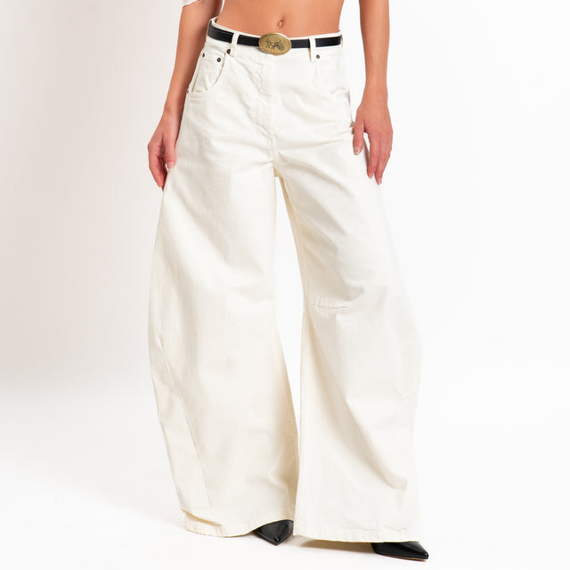 Tensione in-Pantalone barrel con cintura - burro