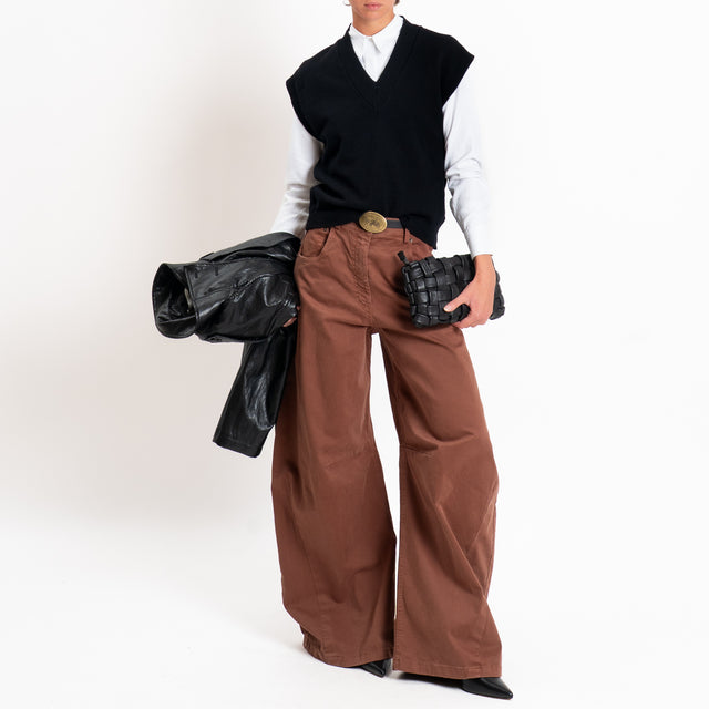 Tensione in-Pantalone barrel con cintura - cappuccino