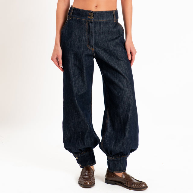 Tensione in-Jeans jogger tasche francesi - denim scuro