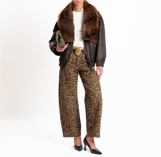 Tensione in-Pantalone animalier con cintura - militare/moro
