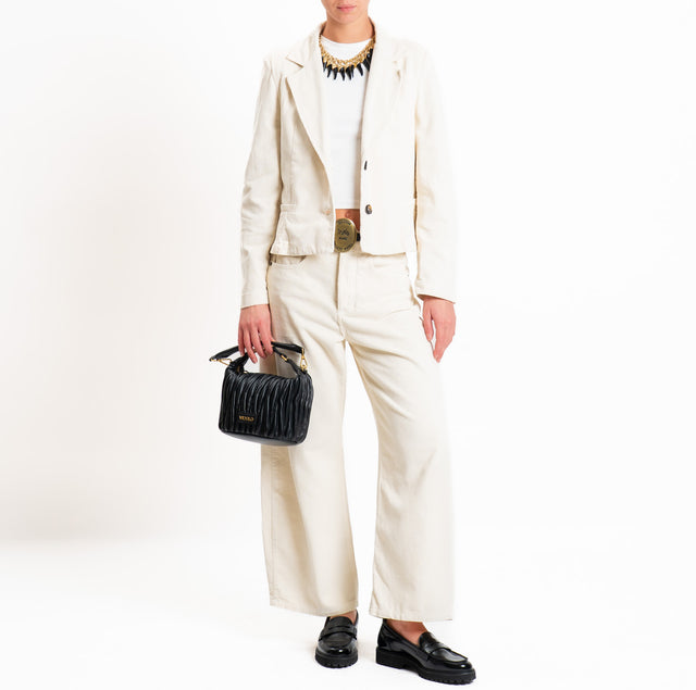 Tensione in-Pantalone velluto cinque tasche - burro