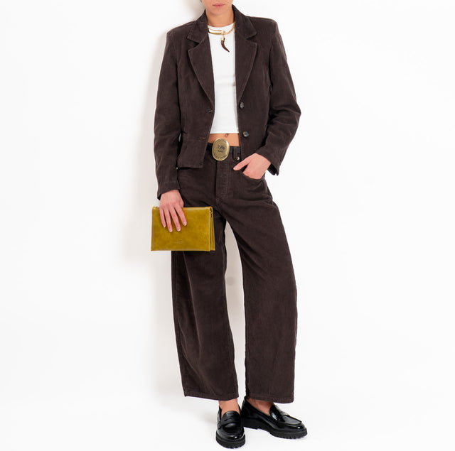 Tensione in-Pantalone velluto cinque tasche - moro