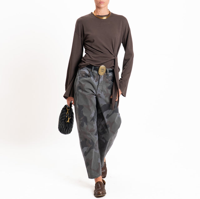 Tensione in-Pantalone camouflage con cintura - grigio/moro/militare
