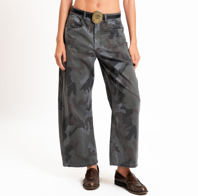 Tensione in-Pantalone camouflage con cintura - grigio/moro/militare
