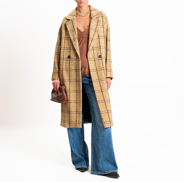Tensione in-Top con pizzo bretelle regolabili - cuoio