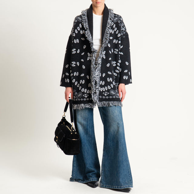 Tensione in-Cardigan misto alpaca fantasia bandana - nero/grigio/latte