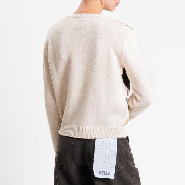 Tensione in-Maglia argyle misto alpaca - beige/moro/off white