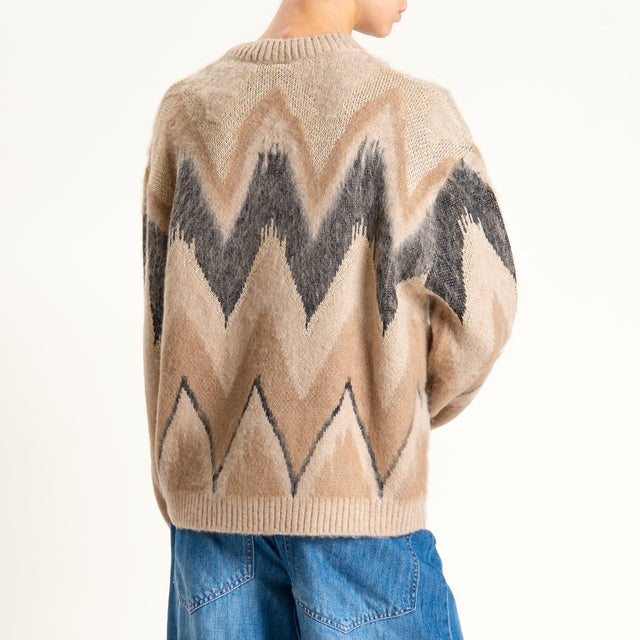 Tensione in-Maglia mohair fantasia con lurex - beige/nero/oro