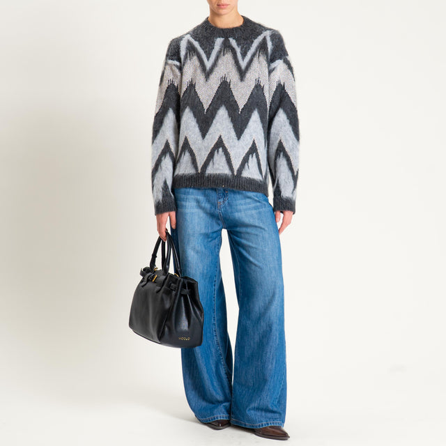 Tensione in-Maglia mohair fantasia con lurex - nero/grigio/argento