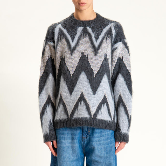 Tensione in-Maglia mohair fantasia con lurex - nero/grigio/argento