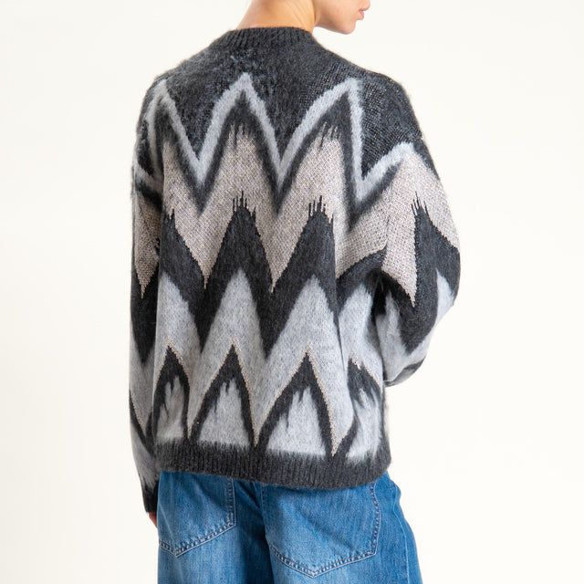 Tensione in-Maglia mohair fantasia con lurex - nero/grigio/argento