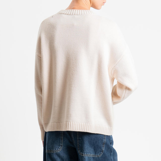 Tensione in-Maglia maxi paillettes n5 - off white