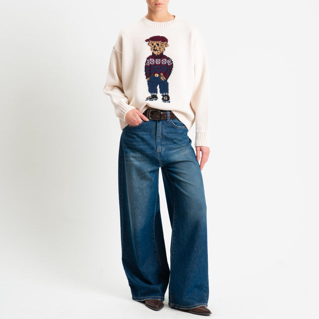 Tensione in-Maglia orsetto misto alpaca - off white