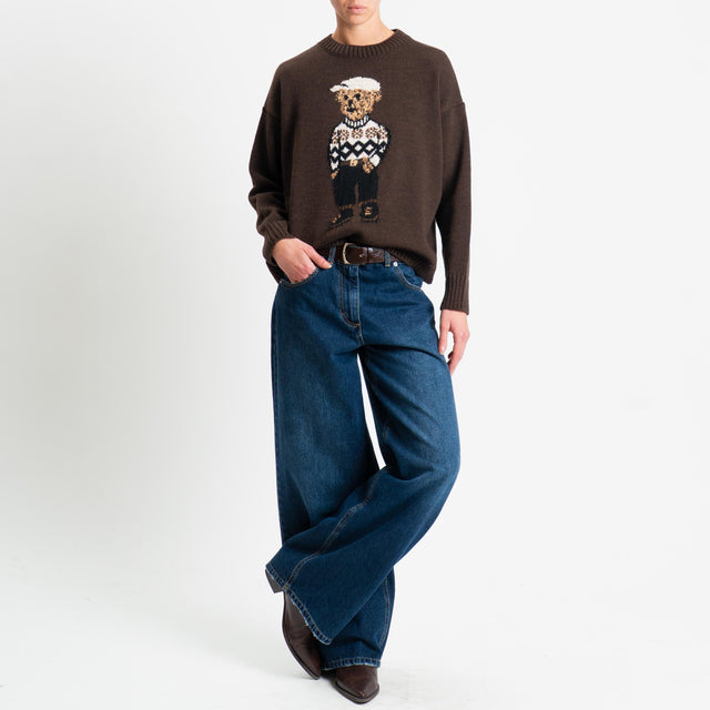 Tensione in-Maglia orsetto misto alpaca - brown