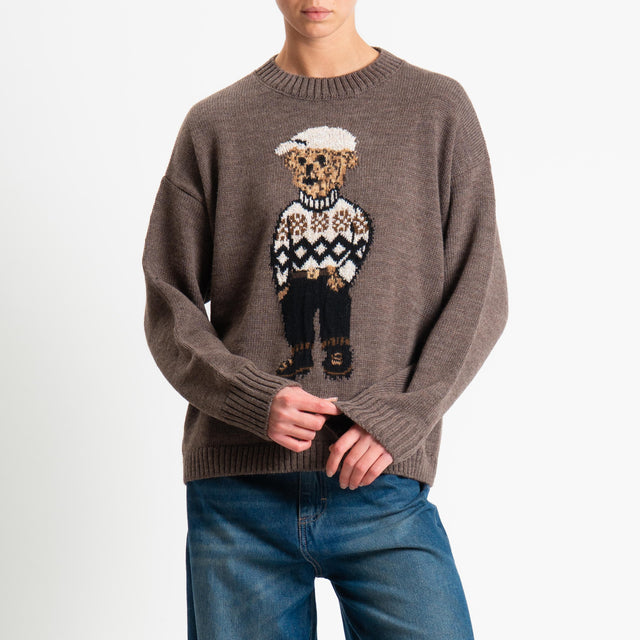 Tensione in-Maglia orsetto misto alpaca - taupe
