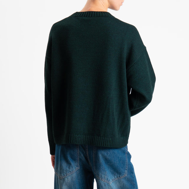 Tensione in-Maglia orsetto misto alpaca - Verde