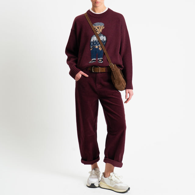 Tensione in-Maglia orsetto misto alpaca - burgundy