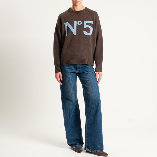 Tensione in-Maglia n5 misto alpaca - brown/sky
